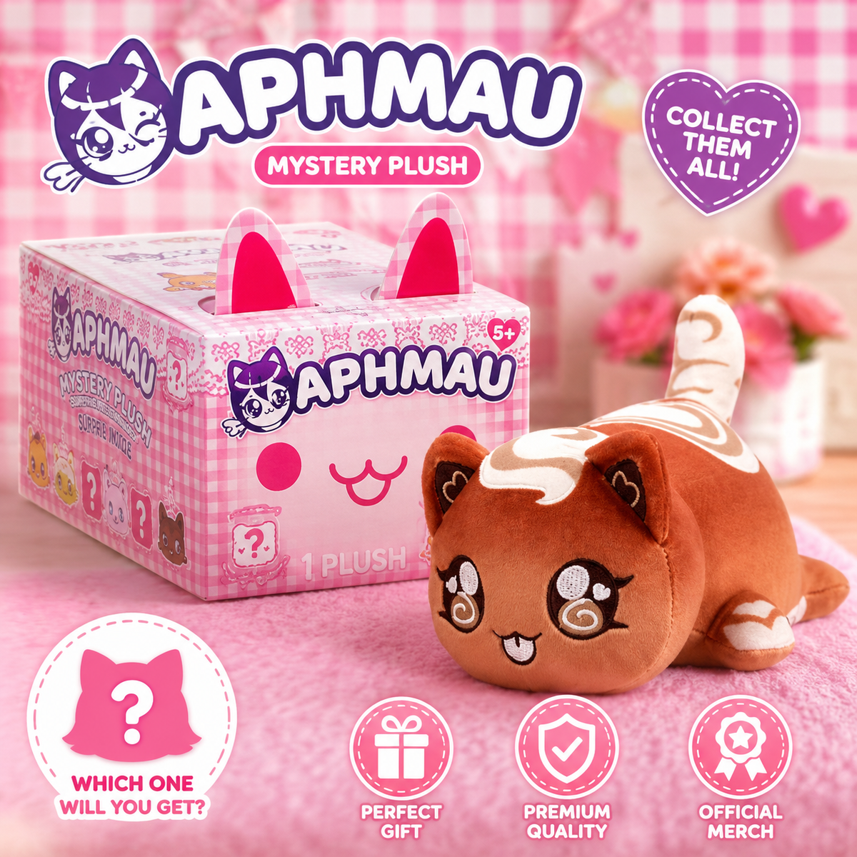 2026 Aphmau Bakery Series Meemeows Plush "Latte Cat"- NEW!! opened to reveal