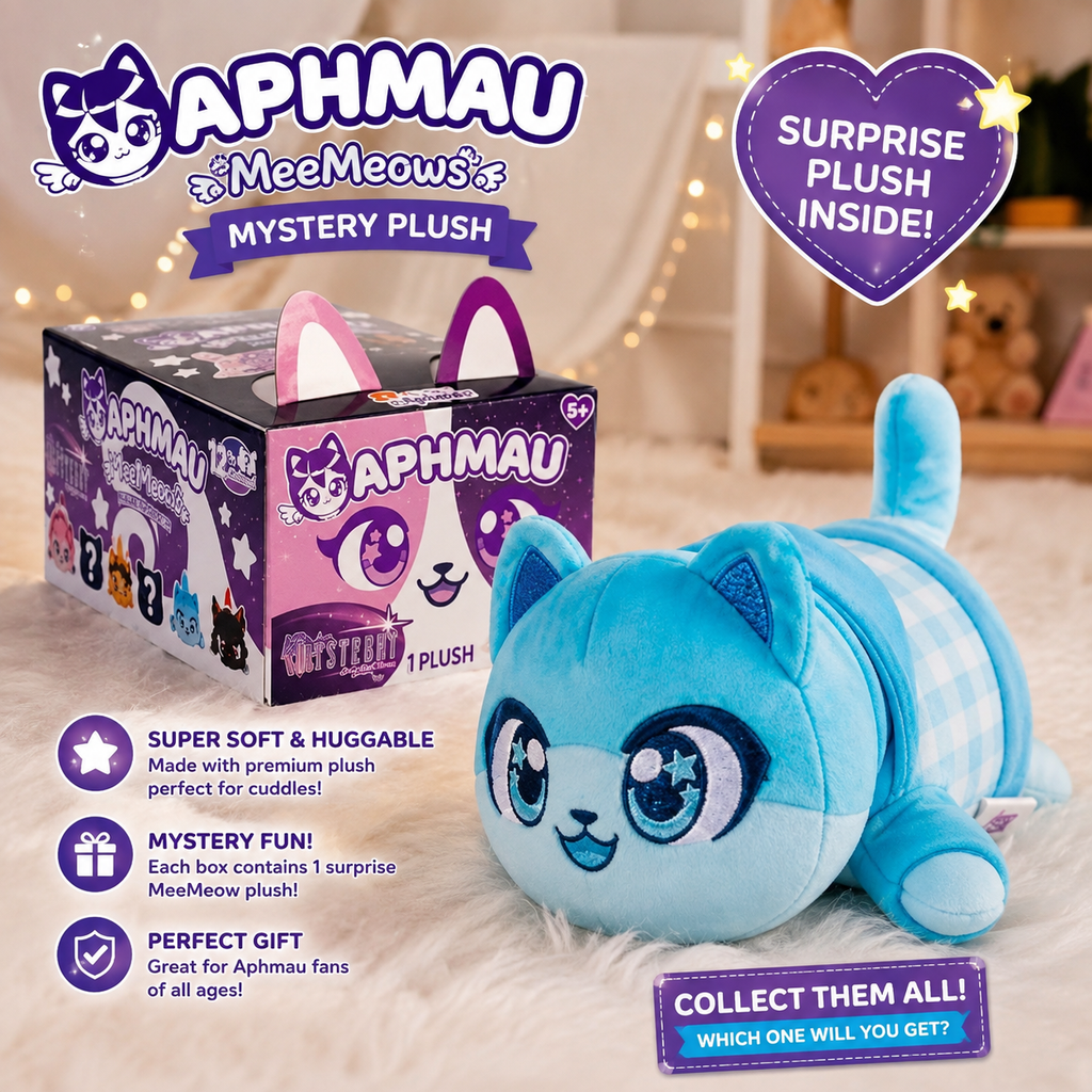 2026 Aphmau Mystreet Series Meemeows Plush "Garroth Cat"- NEW!! opened to reveal