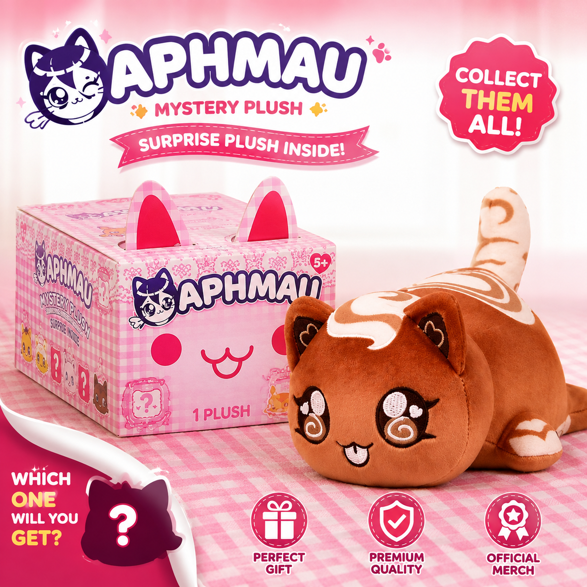 2026 Aphmau Bakery Series Meemeows Plush "Latte Cat"- NEW!! opened to reveal