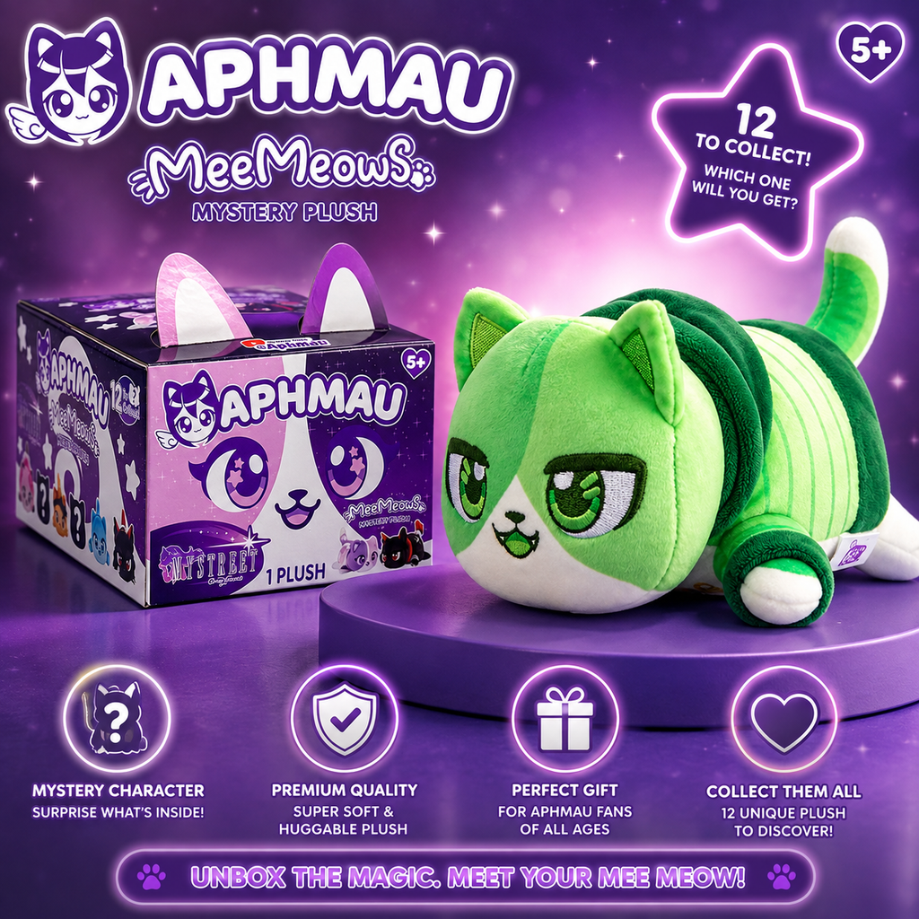 2026 Aphmau Mystreet Series Meemeows Plush "Travis Cat"- NEW!! opened to reveal