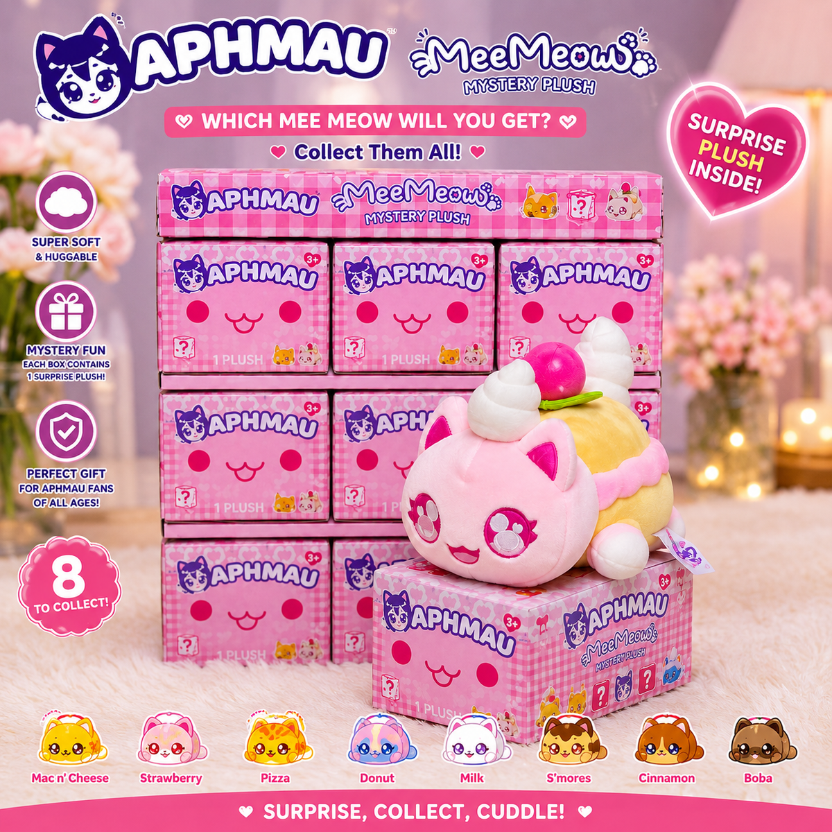 2026 Aphmau Bakery Series Meemeows Plush "Cream Puff Cat"