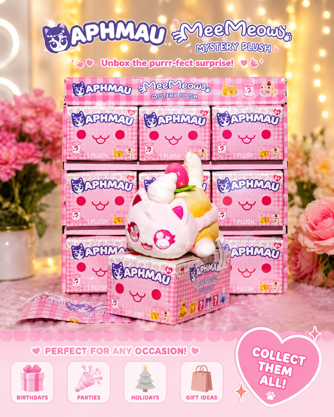 2026 Aphmau Bakery Series Meemeows Plush "Cream Puff Cat"